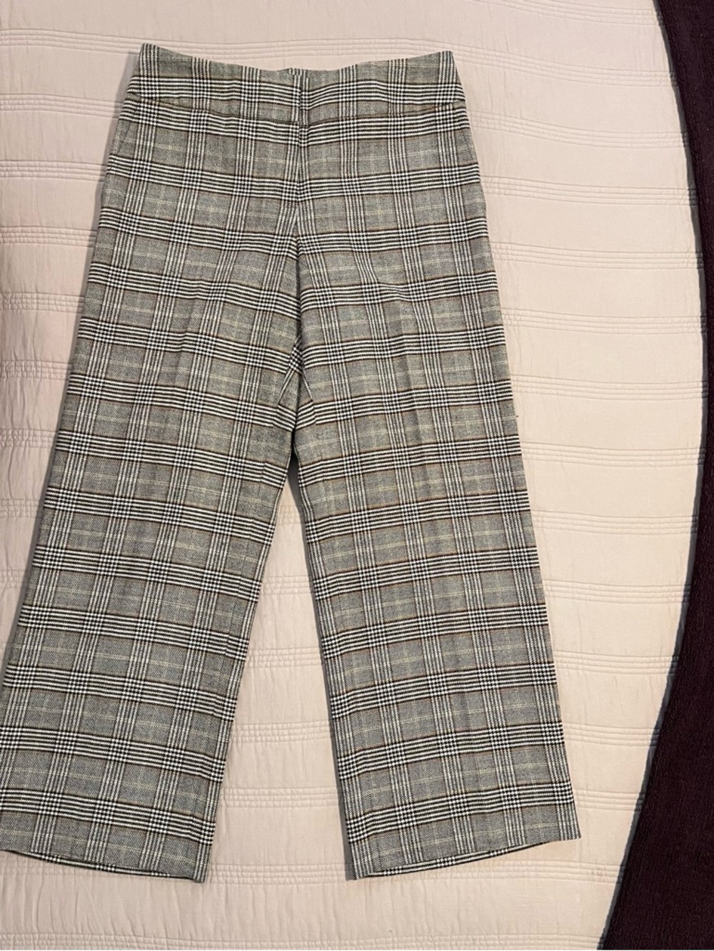 Talbots Gray Black Brown Glen Plaid Petite Pants Collegiate Ivy Business Casual